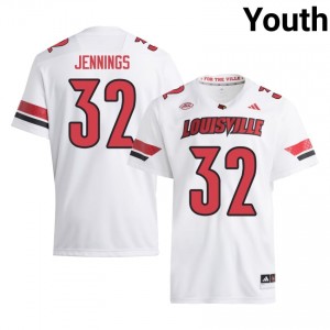 Louisville Cardinals Braxton Jennings #32 White Jersey | Pro Cut Stitched NCAA Football Youth Apparel 78741291