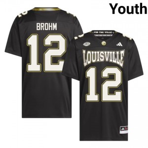 Cardinals Brian Brohm #12 Black For the Ville Jersey | Premium Swen NCAA Football Youth Apparel 87637014