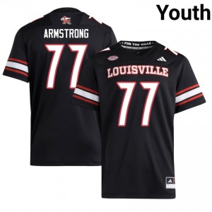 Black Bruce Armstrong #77 UofL Jersey | Youth High School Football Limited Embroidery 44195891