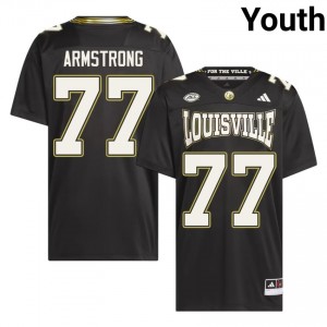 Black Bruce Armstrong #77 UofL For the Ville Jersey | Youth High School Football Limited Swen 14478699