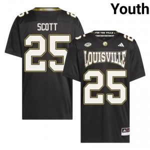 #25 Brycen Scott UL Cardinals Black For the Ville Jersey | Authentic Stitch Youth Player Football Gear 28394141