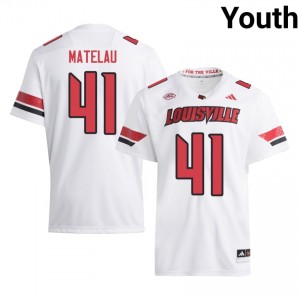 Caleb Matelau #41 Louisville Cardinals Jersey | Gameday White College Football Youth Stitched 50520983