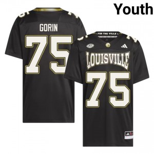 UL Cardinals Cameron Gorin #75 Black For the Ville Jersey | Pro Cut Stitch NCAA Football Youth Apparel 73751295