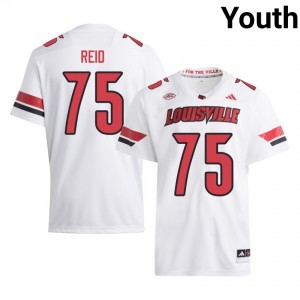 Elite Thread Cameron Gorin #75 Louisville Cardinals White Jersey | Youth University Football Stitched Fan Gear 99299014