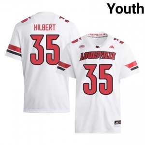 Carson Hilbert #35 UofL Jersey | Pro-Grade White College Football Youth Stitched 11409037