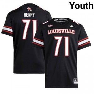 #71 Cason Henry UL Cardinals Black Jersey | Authentic Embroidery Youth Player Football Gear 65270914