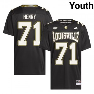 Louisville Cardinals Cason Henry #71 Black For the Ville Jersey | Genuine Stitch NCAA Football Youth Apparel 41156116