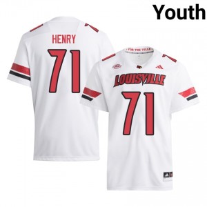 White Cason Henry #71 UofL Jersey | Youth High School Football Limited Stitched 32484408
