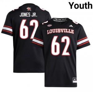 #62 Chris Jones Jr. UofL Black Jersey | Classic Embroidery Youth Player Football Gear 71951118