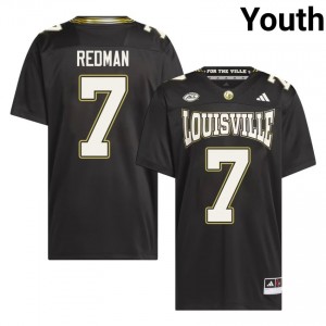 Durable Chris Redman #7 Louisville Black For the Ville Jersey | Youth University Football Swen Fan Gear 43629493