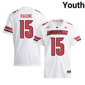 Louisville Cardinals Dave Ragone #15 White Jersey | Genuine Stitched NCAA Football Youth Apparel 38081004