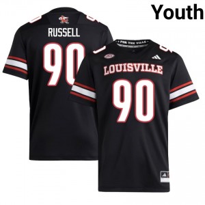 Top-Tier Daylen Russell #90 Cardinals Black Jersey | Youth University Football Embroidery Fan Gear 48405765