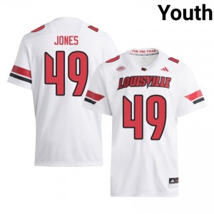 Cards DeVuan Jones #49 White Jersey | Genuine Stitched NCAA Football Youth Apparel 20004730