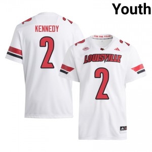 Demeco Kennedy #2 Louisville Cardinals Jersey | Iconic White College Football Youth Stitched 48839631