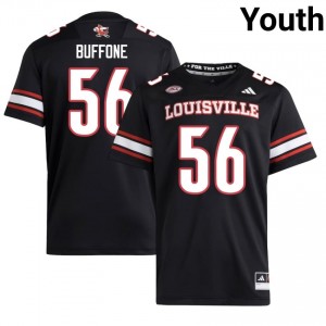 Louisville Cardinals Doug Buffone #56 Black Jersey | Genuine Embroidery NCAA Football Youth Apparel 93400229