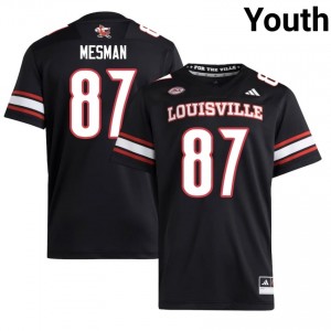 #87 Dylan Mesman Louisville Cardinals Black Jersey | Alumni Embroidery Youth Player Football Gear 64748987