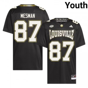 Durable Dylan Mesman #87 Louisville Black For the Ville Jersey | Youth University Football Swen Fan Gear 18078485