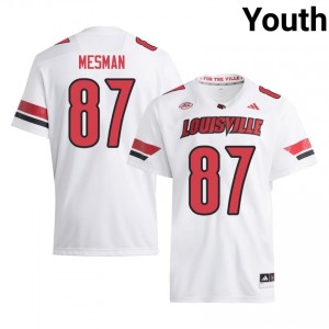 White Dylan Mesman #87 Cardinals Jersey | Youth High School Football Fresh Stitched 98706265