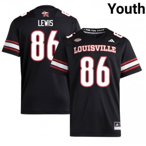 Louisville Elizjah Lewis #86 Black Jersey | Premium Embroidery NCAA Football Youth Apparel 70529039