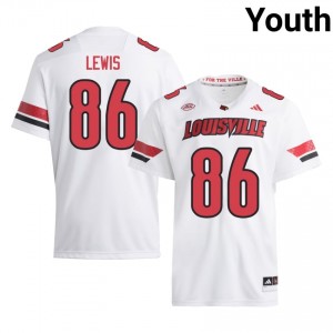 #86 Elizjah Lewis Louisville Cardinals White Jersey | Authentic Stitched Youth Player Football Gear 68520141