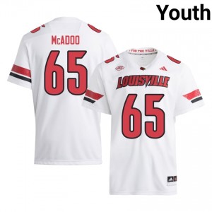#65 Ellis McAdoo Louisville White Jersey | Elite Stitched Youth Player Football Gear 46101442
