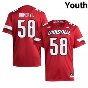 #58 Elvis Dumervil UofL Red Jersey | Classic Swen Youth Player Football Gear 73649640