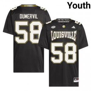 #58 Elvis Dumervil Louisville Black For the Ville Jersey | Elite Swen Youth Player Football Gear 56282489