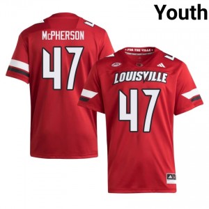 Red Garion McPherson #47 Cards Jersey | Youth High School Football Moisture Wicking Stitch 25569340