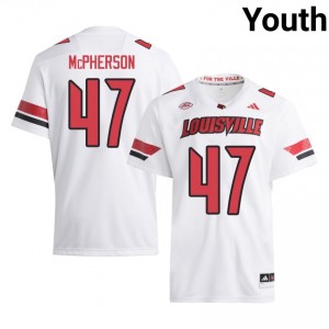 #47 Garion McPherson UofL White Jersey | Classic Stitched Youth Player Football Gear 33628869