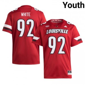 Top-Tier Garth White #92 UofL Red Jersey | Youth University Football Swen Fan Gear 87883678