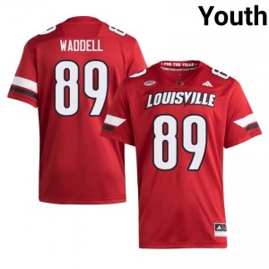 #89 Gavin Waddell Louisville Cardinals Red Jersey | Alumni Stitch Youth Player Football Gear 86091673