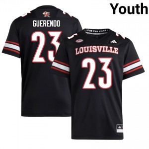 Officially Licensed Isaac Guerendo #23 Louisville Cardinals Black Jersey | Youth University Football Embroidery Fan Gear 62463478