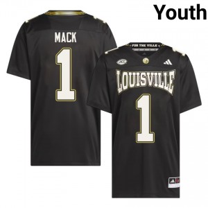 #1 Jabari Mack UL Cardinals Black For the Ville Jersey | Authentic Stitch Youth Player Football Gear 83613727