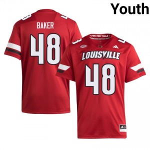 Louisville Jacob Baker #48 Red Jersey | Premium Swen NCAA Football Youth Apparel 92246573