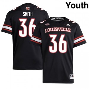 #36 Jacob Smith Louisville Cardinals Black Jersey | Alumni Embroidery Youth Player Football Gear 74906032