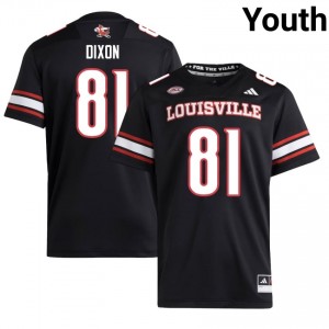 Louisville Cardinals Jakob Dixon #81 Black Jersey | Genuine Embroidery NCAA Football Youth Apparel 37955774