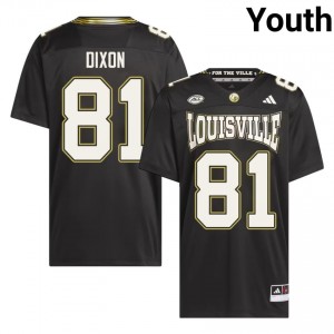 Officially Licensed Jakob Dixon #81 UL Cardinals Black For the Ville Jersey | Youth University Football Stitch Fan Gear 23659894