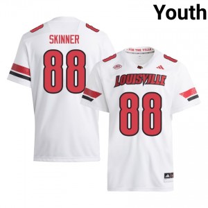 #88 Jaleel Skinner UL Cardinals White Jersey | Authentic Stitched Youth Player Football Gear 94383535