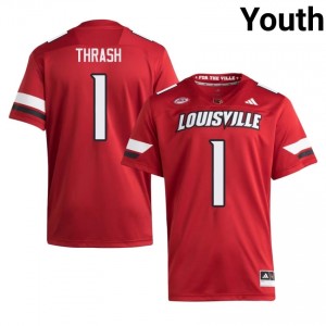 UofL Jamari Thrash #1 Red Jersey | Essential Swen NCAA Football Youth Apparel 83597668