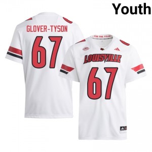 Louisville Cardinals James Glover-Tyson #67 White Jersey | Pro Cut Stitched NCAA Football Youth Apparel 40815171