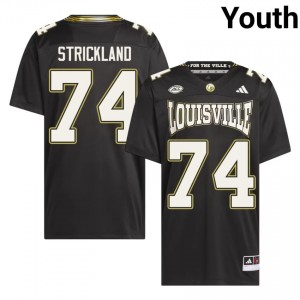 #74 Jarvis Strickland Louisville Cardinals Black For the Ville Jersey | Authentic Stitch Youth Player Football Gear 82516788