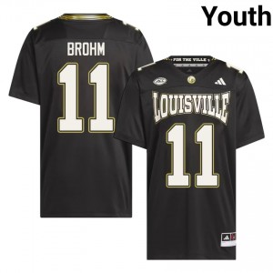 Black Jeff Brohm #11 Louisville Cardinals For the Ville Jersey | Youth High School Football Licensed Stitch 90929825