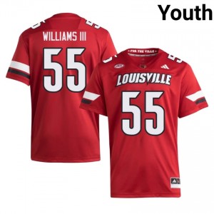 #55 Jimmy Williams III UL Cardinals Red Jersey | Authentic Stitch Youth Player Football Gear 12195432