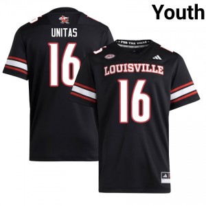 Black Johnny Unitas #16 Cardinals Jersey | Youth High School Football Limited Embroidery 40331708