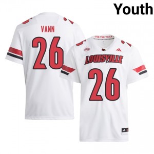 Jordan Vann #26 UL Cardinals Jersey | Iconic White College Football Youth Stitched 60983357