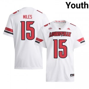 #15 Julius Miles UofL White Jersey | Classic Stitched Youth Player Football Gear 44970047