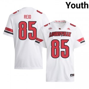 White Justyn Reid #85 Louisville Jersey | Youth High School Football Fresh Stitched 42557877
