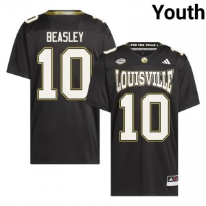 Durable Kaleb Beasley #10 Cardinals Black For the Ville Jersey | Youth University Football Swen Fan Gear 65765152
