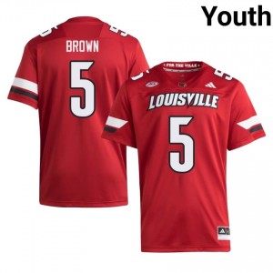 #5 Keyjuan Brown UofL Red Jersey | Classic Swen Youth Player Football Gear 60195656