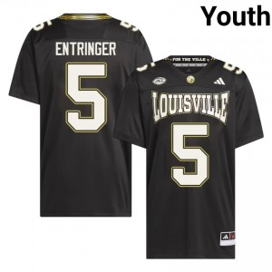 Koen Entringer #5 Louisville Cardinals For the Ville Jersey | Gameday Black College Football Youth Stitch 68756360